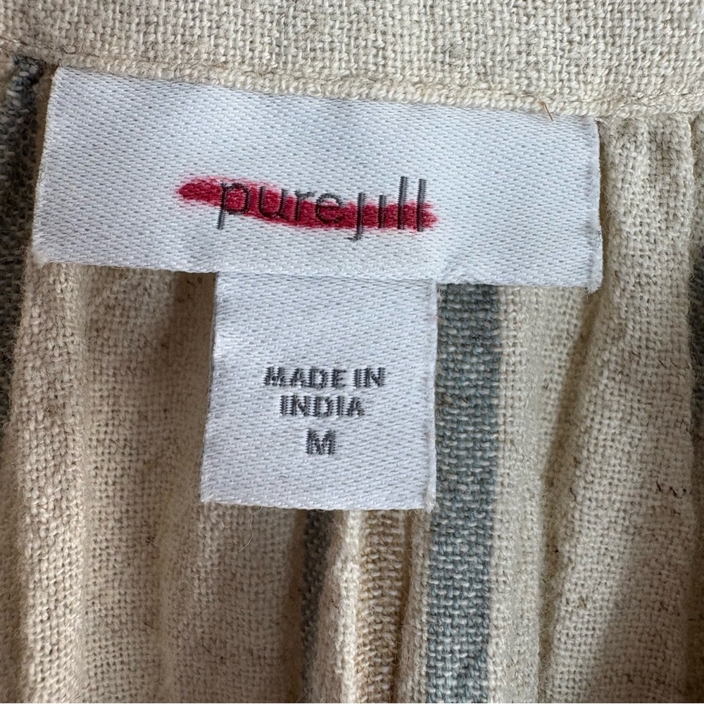 PURE JILL Striped Embroidered Tunic in Beige / Cream Size M — SUPER BOHO VIBES! - Picture 7 of 12